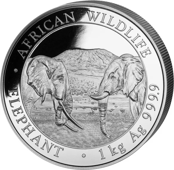1 Kilogramm Silbermünze Somalia Elefant 2020
