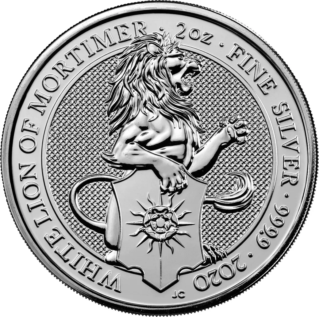 2 Unzen Silbermünze Queens Beasts White Lion 2020