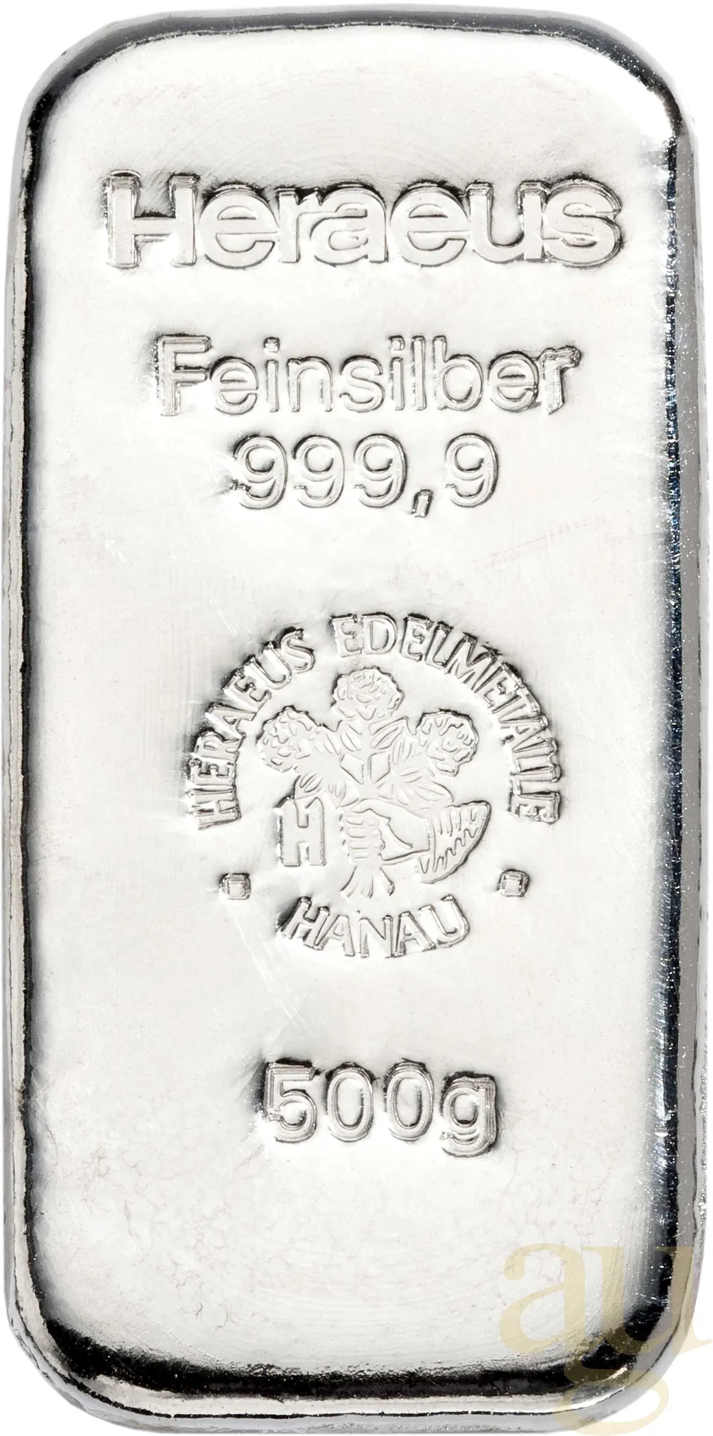 500 Gramm Silberbarren Heraeus