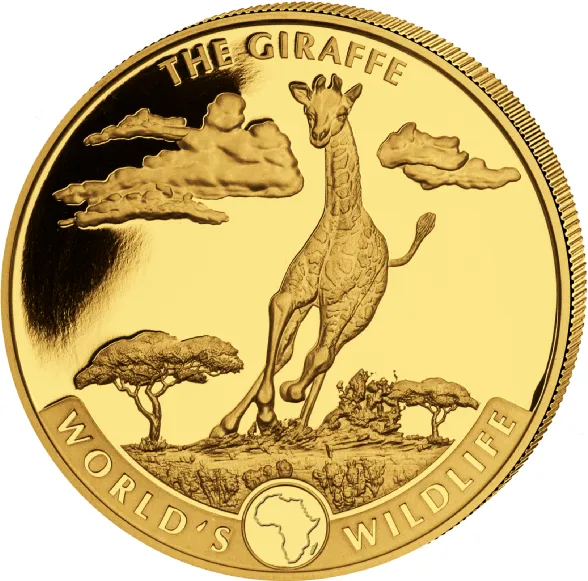1 Unze Goldmünze Kongo World´s Wildlife - Giraffe 2019
