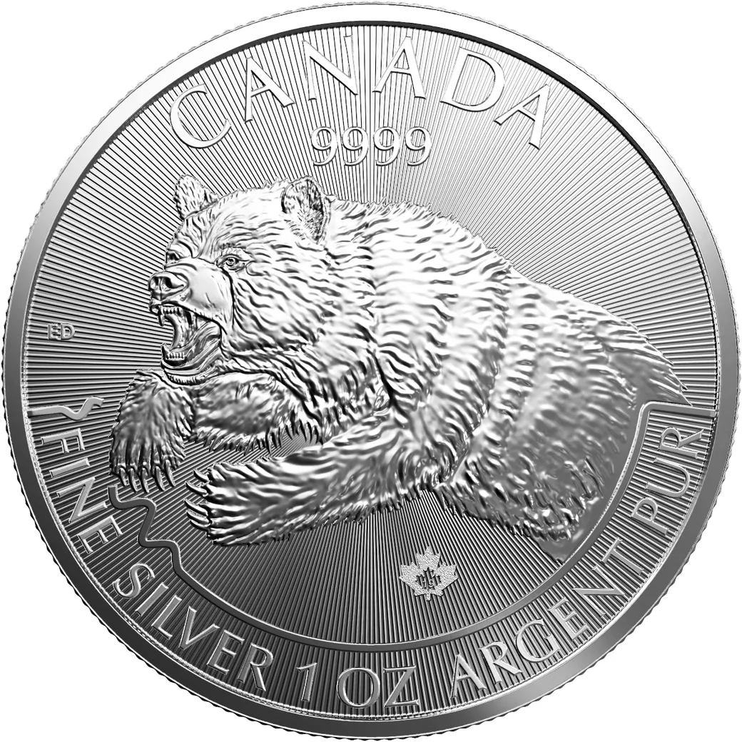 1 Unze Silbermünze Kanada Predator Serie - Grizzly 2019