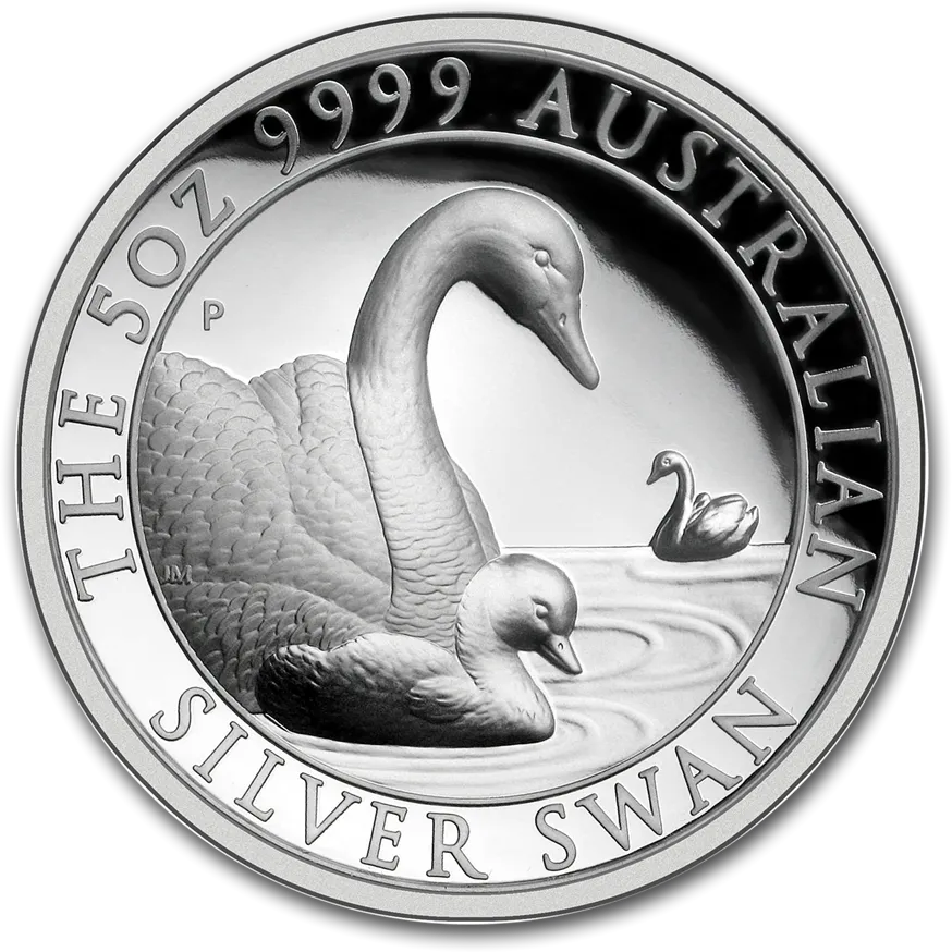 5 Unzen Silbermünze Australien Schwan 2019 - High Relief - polierte Platte