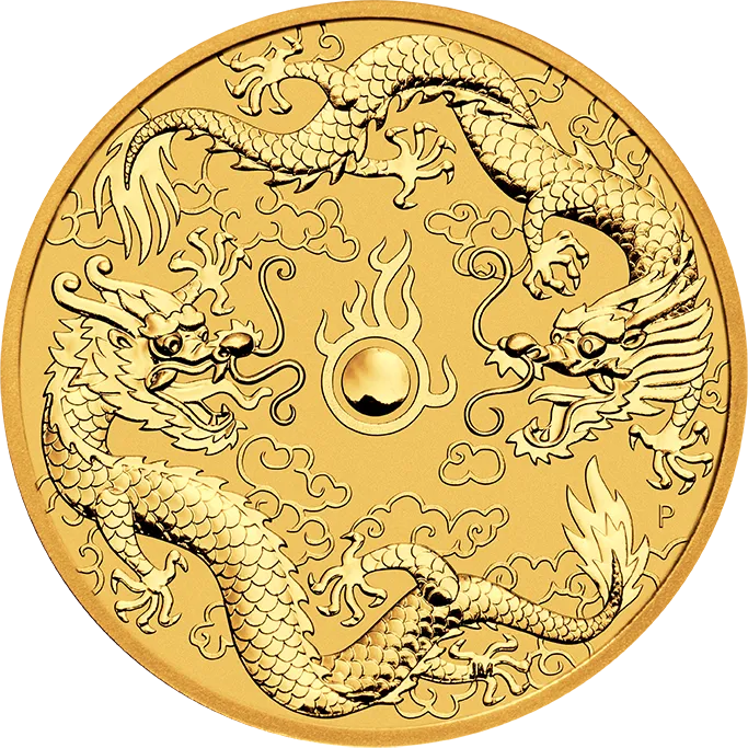 1 Unze Goldmünze Australien Chinese Myths and Legends Drache & Drache 2020
