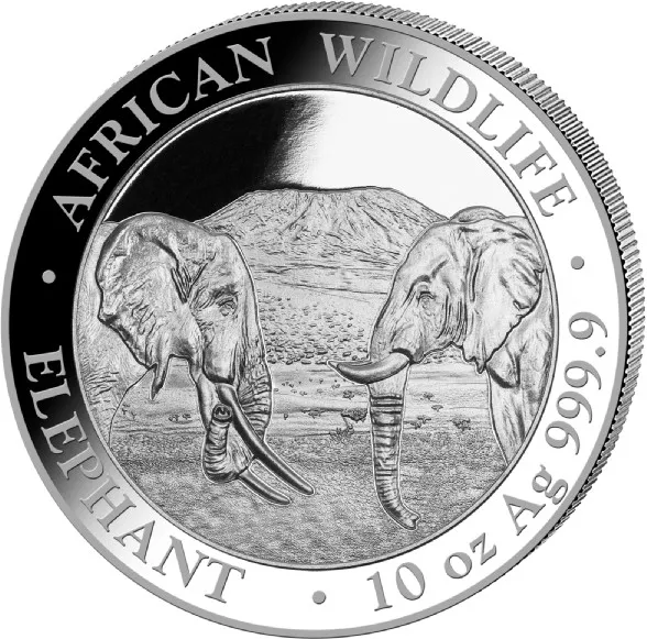 10 Unzen Silbermünze Somalia Elefant 2020