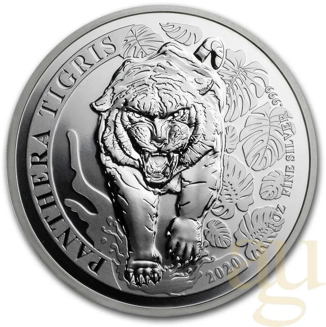 1 Unze Silbermünze Laos Tiger 2020