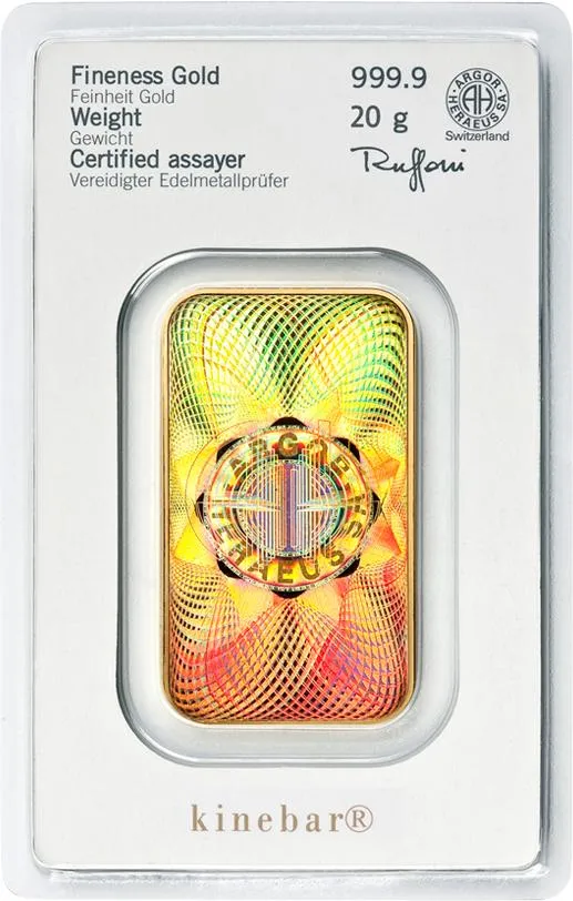 20 Gramm Goldbarren Heraeus Kinebar