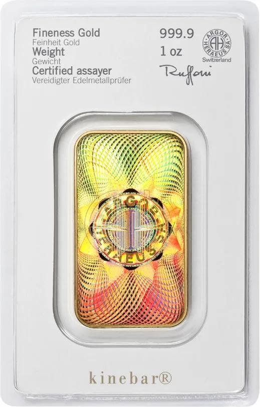 31,1 Gramm Goldbarren Heraeus Kinebar