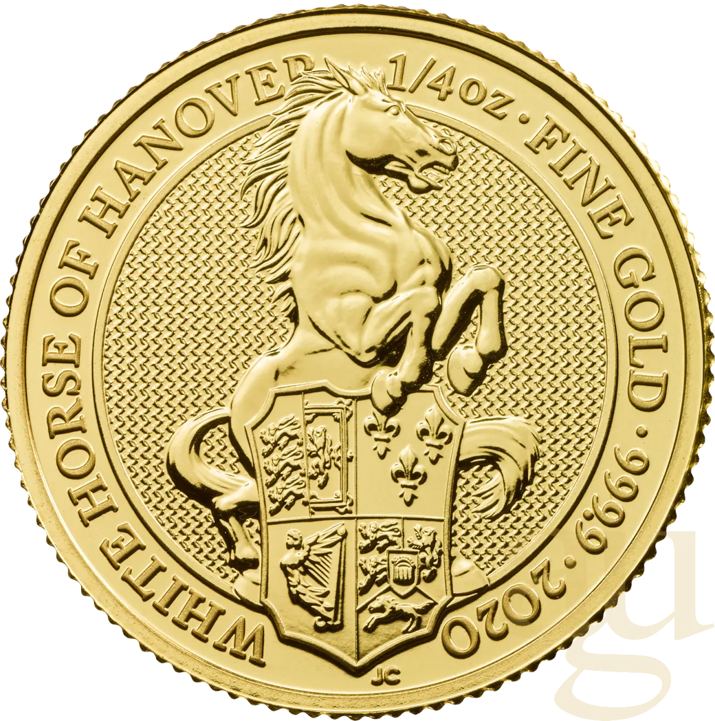 1/4 Unze Goldmünze Queens Beasts White Horse 2020