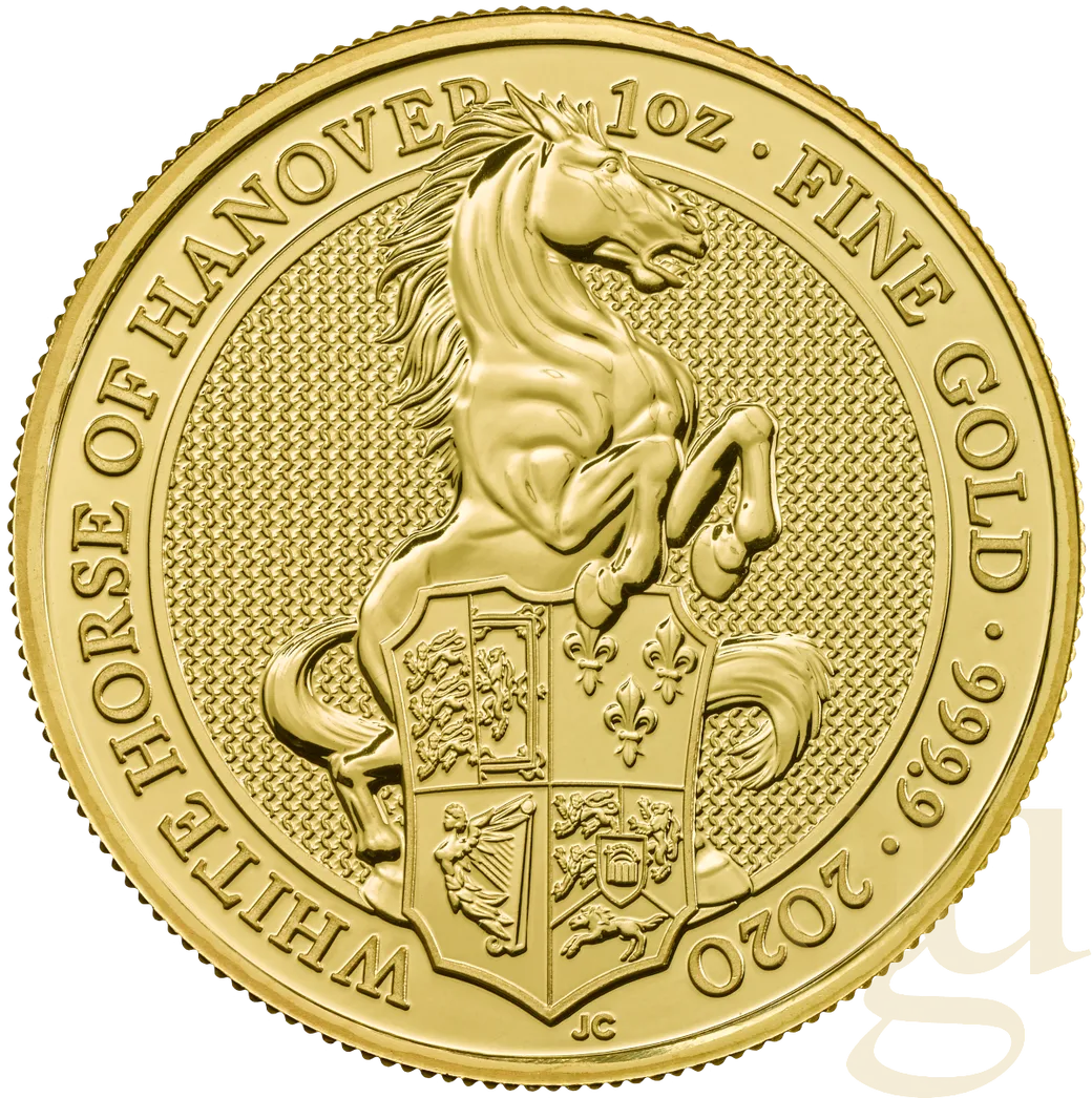 1 Unze Goldmünze Queens Beasts White Horse 2020
