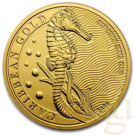 1 Unze Goldmünze Barbados Seepferdchen 2020
