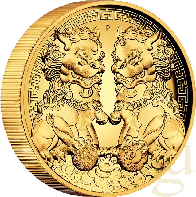 2 Unzen Goldmünze Australien Double Pixiu 2020 - High Relief - polierte Platte