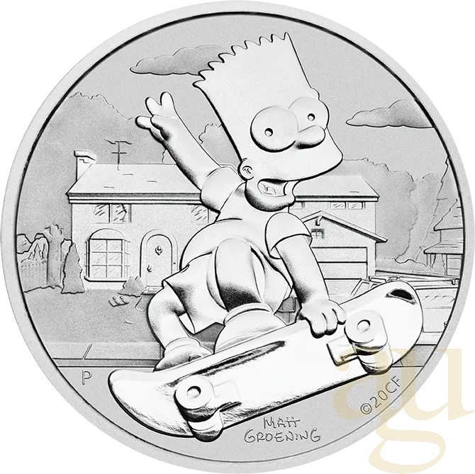 1 Unze Silbermünze Tuvalu Bart Simpson 2020