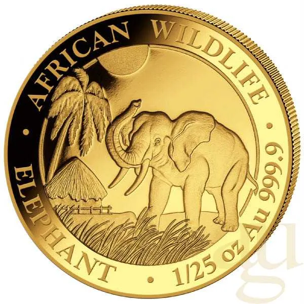 1/25 Unze Goldmünze Somalia Elefant 2017