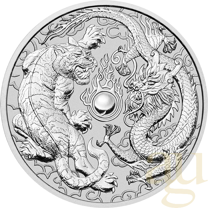 10 Unzen Silbermünze Australien Drache & Tiger 2020