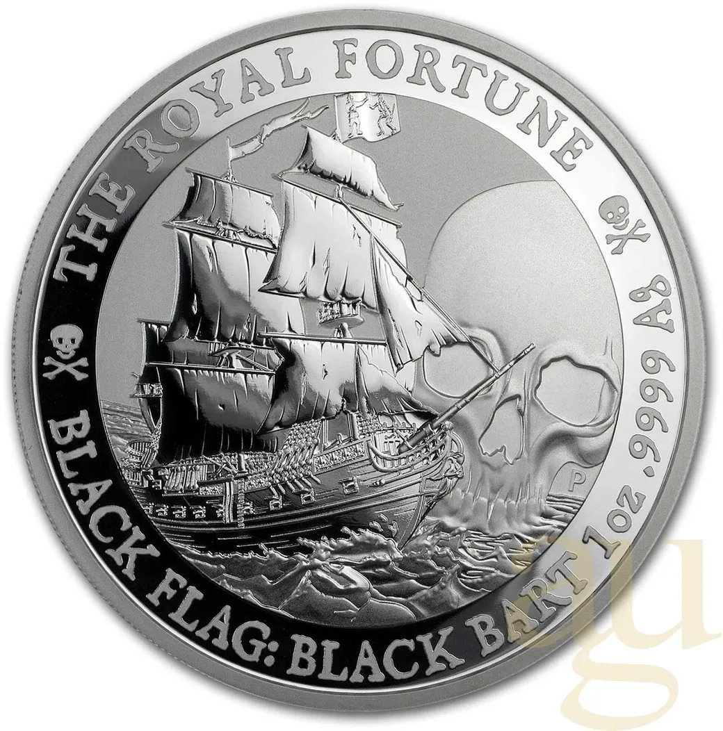 1 Unze Silbermünze Tuvalu - Black Flag - Piratenschiff The Royal Fortune 2020