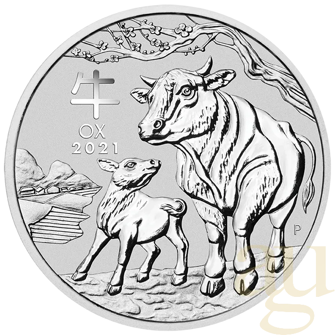 10 Kilogramm Silbermünze Australien Lunar III Ochse 2021