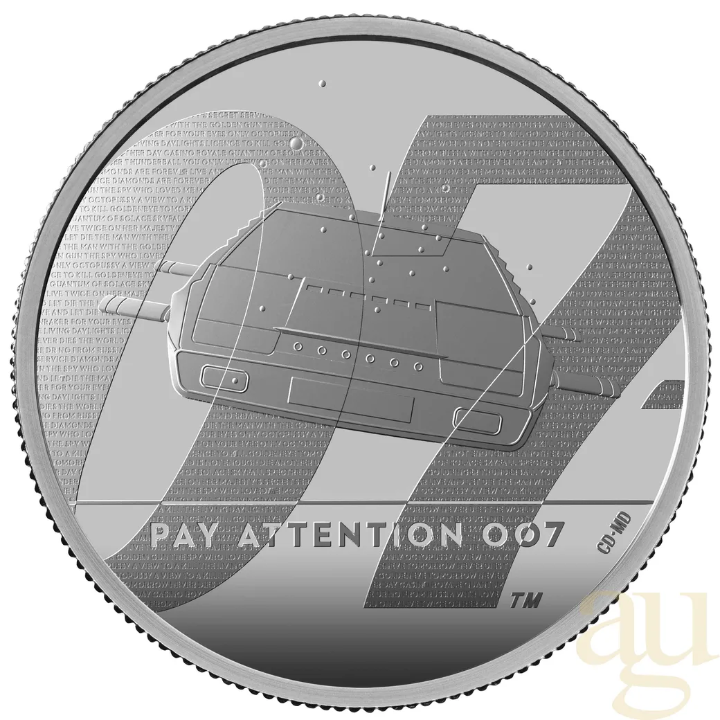 2 Unzen Silbermünze Großbritannien James Bond 007 Pay Attention - 2020 polierte Platte