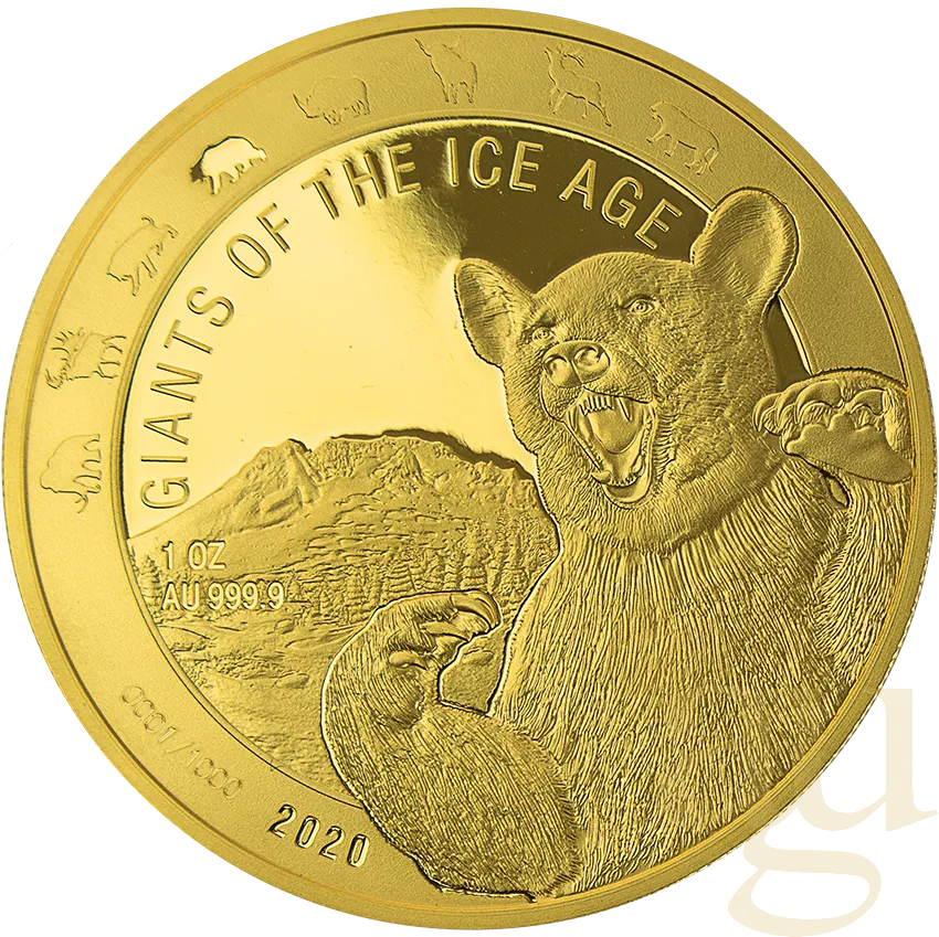 1 Unze Goldmünze Giganten der Eiszeit - Höhlenbär 2020
