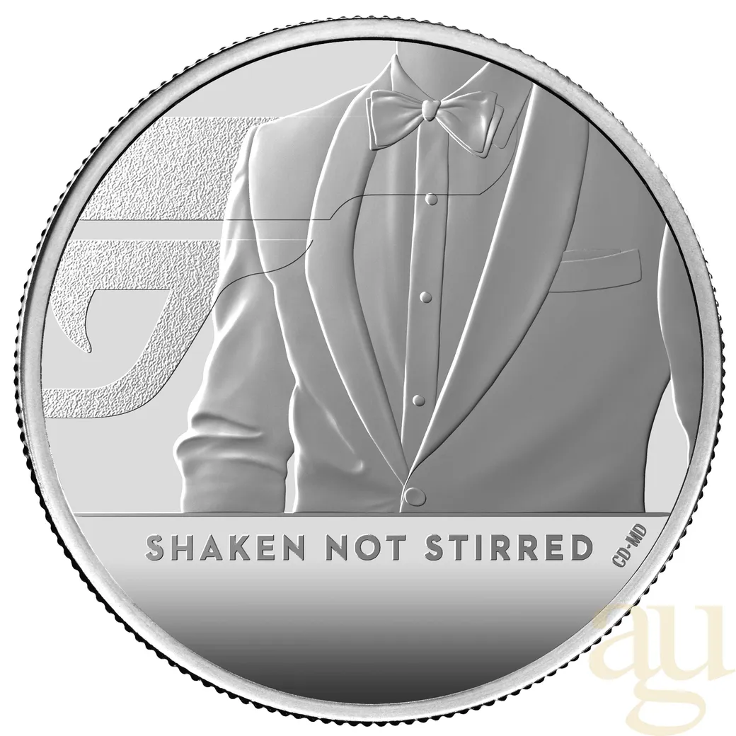 1 Unze Silbermünze Großbritannien James Bond 007 Shaken Not Stirred - 2020 polierte Platte