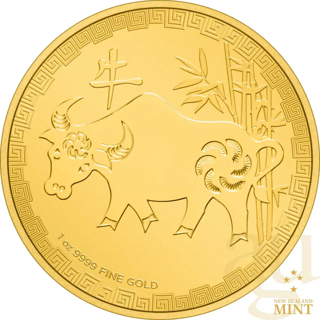 1 Unze Goldmünze Niue Lunar Ochse 2021