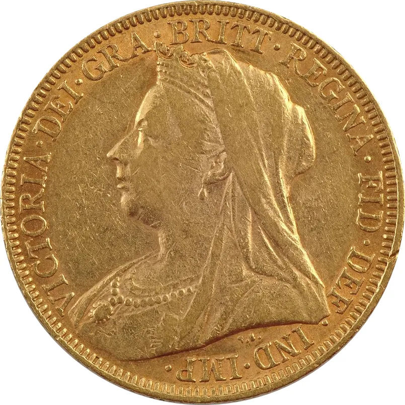 1/2 Pfund Goldmünze Sovereign Victoria Schleier