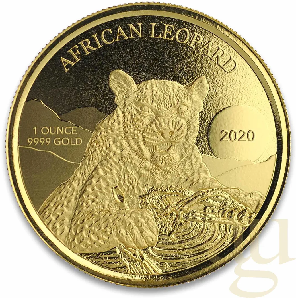 1 Unze Goldmünze Afrika Ghana Leopard 2020 - polierte Platte