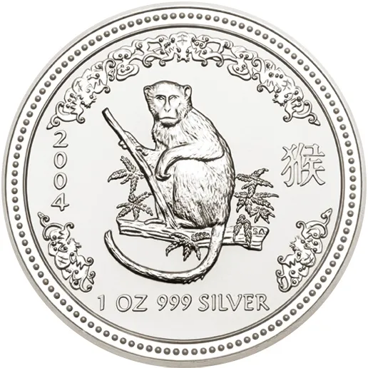 1 Unze Silbermünze Australien Lunar I Affe 2004