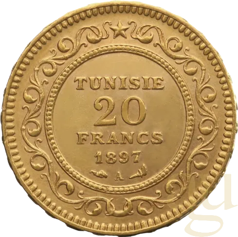 20 Francs Goldmünze Tunesien