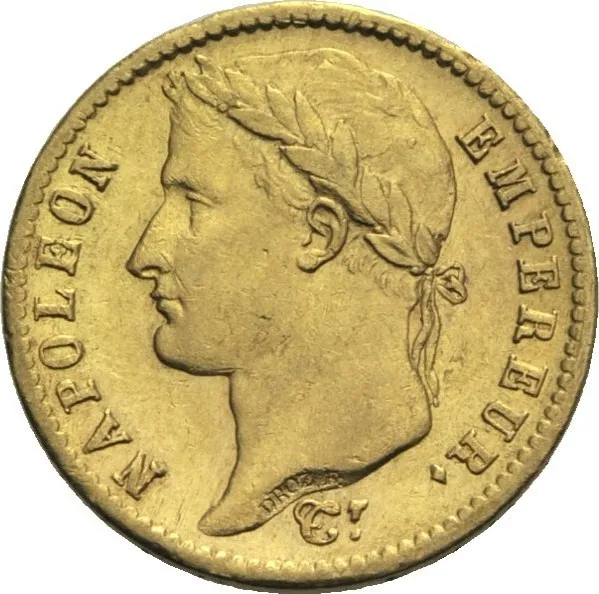 20 Francs Goldmünze Napoleon I mit Kranz