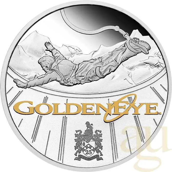 1 Unze Silbermünze Tuvalu James Bond 007 - Goldeneye 25th Anniversary 2020 - polierte Platte - High