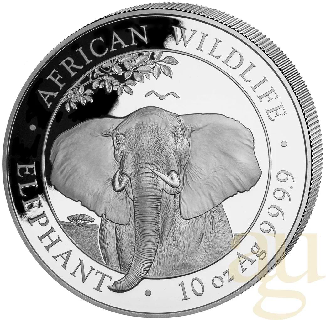10 Unzen Silbermünze Somalia Elefant 2021