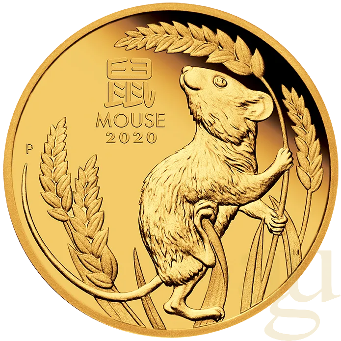 1/4 Unze Goldmünze Australien Lunar III Maus 2020 - polierte Platte