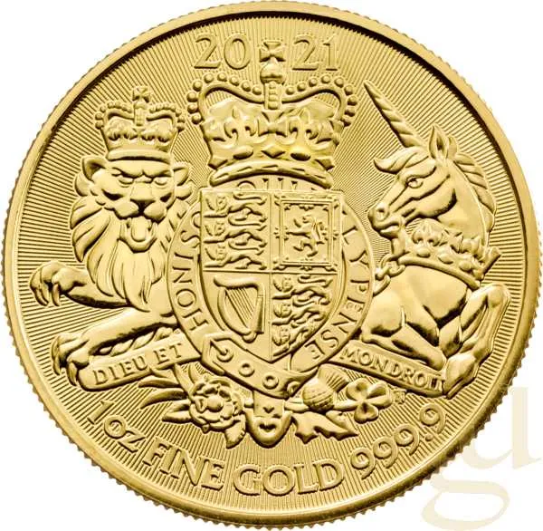 1 Unze Goldmünze Großbritannien Royal Arms 2021
