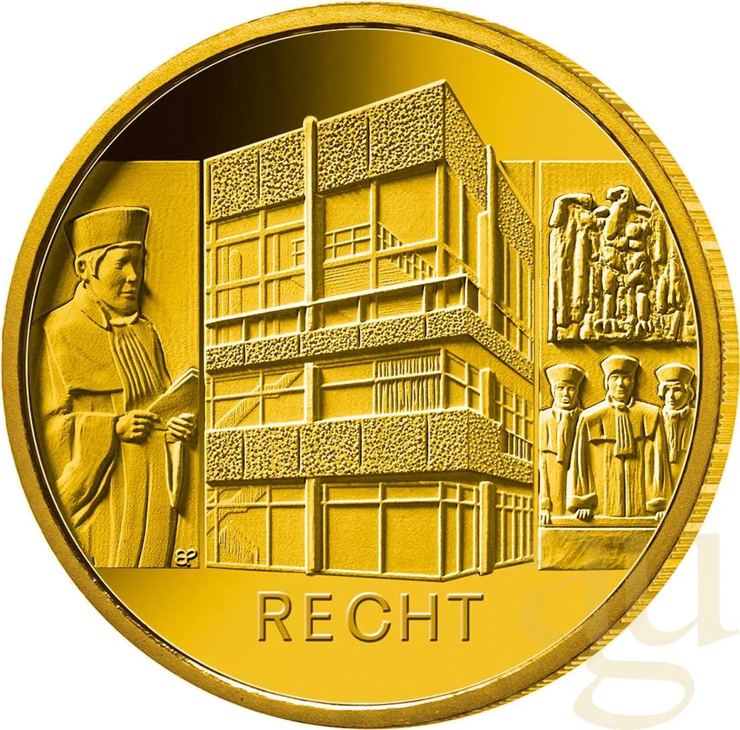 1/2 Unze Goldmünze - Säulen der Demokratie - 100 Euro Recht 2021 (A)
