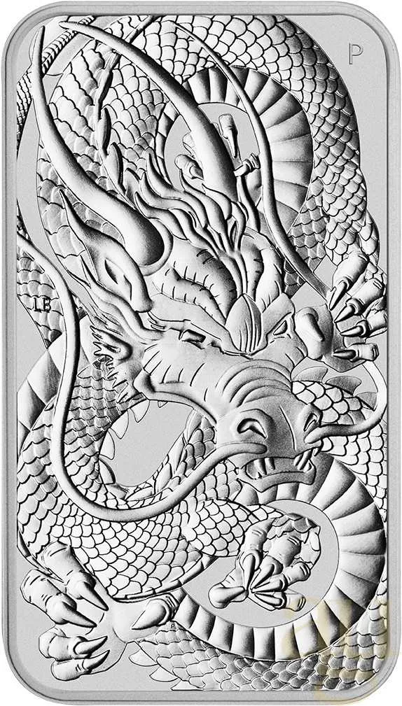 1 Unze Silbermünze Perth Mint Rectangular Dragon 2021