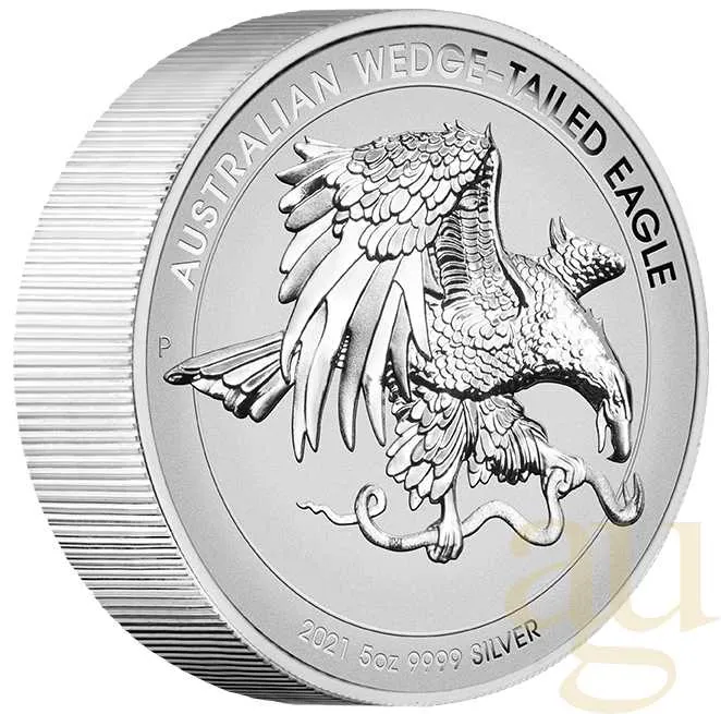 5 Unzen Silbermünze Australien Wedge Tailed Eagle 2021 High Relief - polierte Platte