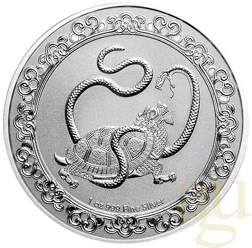 1 Unze Silbermünze Niue Celestial Animals - The Black Turtle 2021