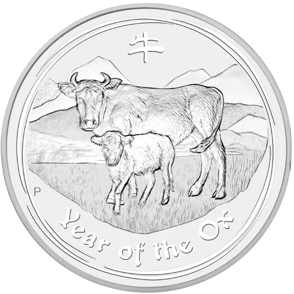1 Unze Silbermünze Australien Lunar II Ochse 2009