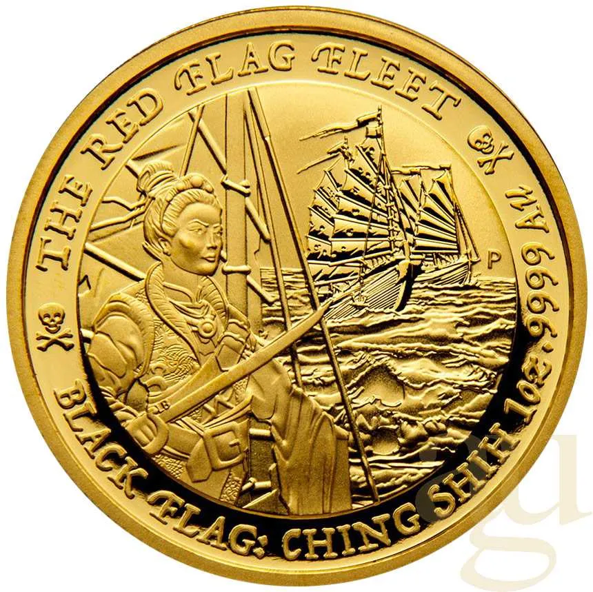 1 Unze Goldmünze Tuvalu - Black Flag - The Red Flag Fleet 2021