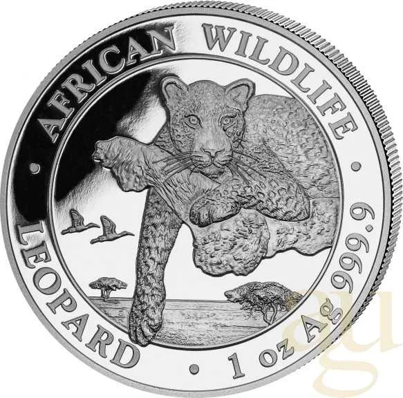 1 Unze Silbermünze Somalia African Wildlife Leopard 2020