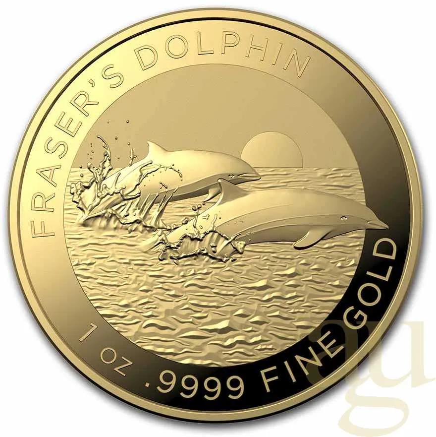 1 Unze Goldmünze Australien Fraser´s Dolphin - Borneo Delfin 2021