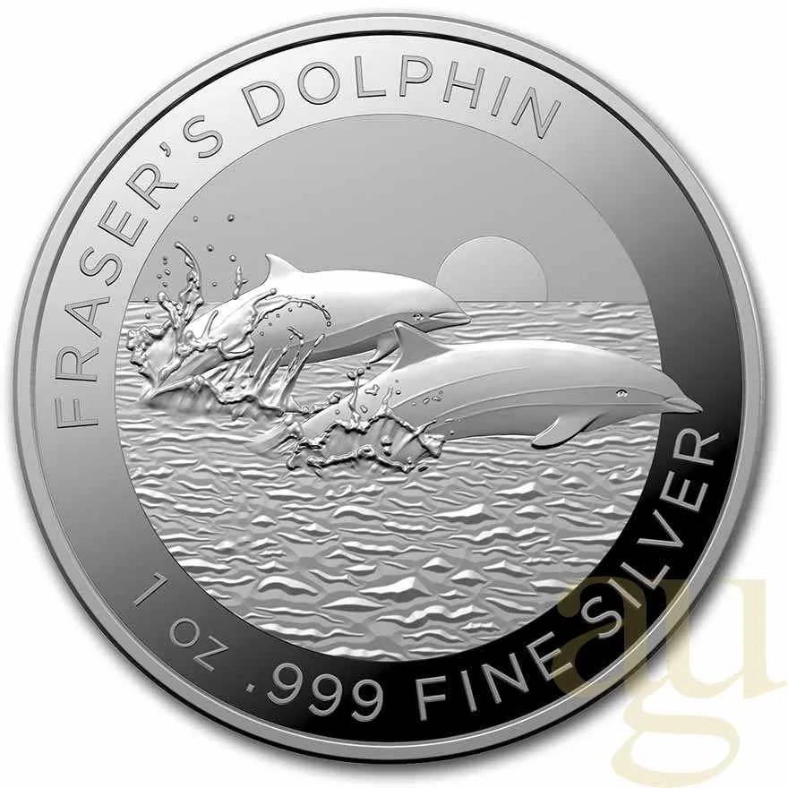 1 Unze Silbermünze Australien Fraser´s Dolphin - Borneo Delfin 2021