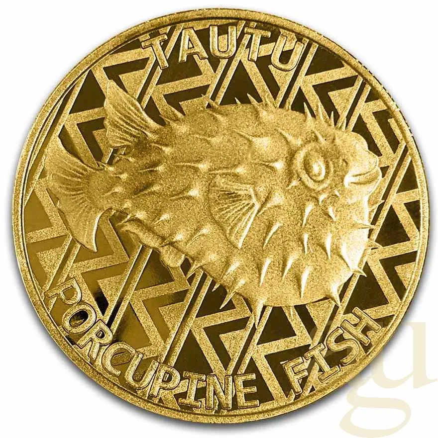 1 Unze Goldmünze Tokelau Igelfisch 2021