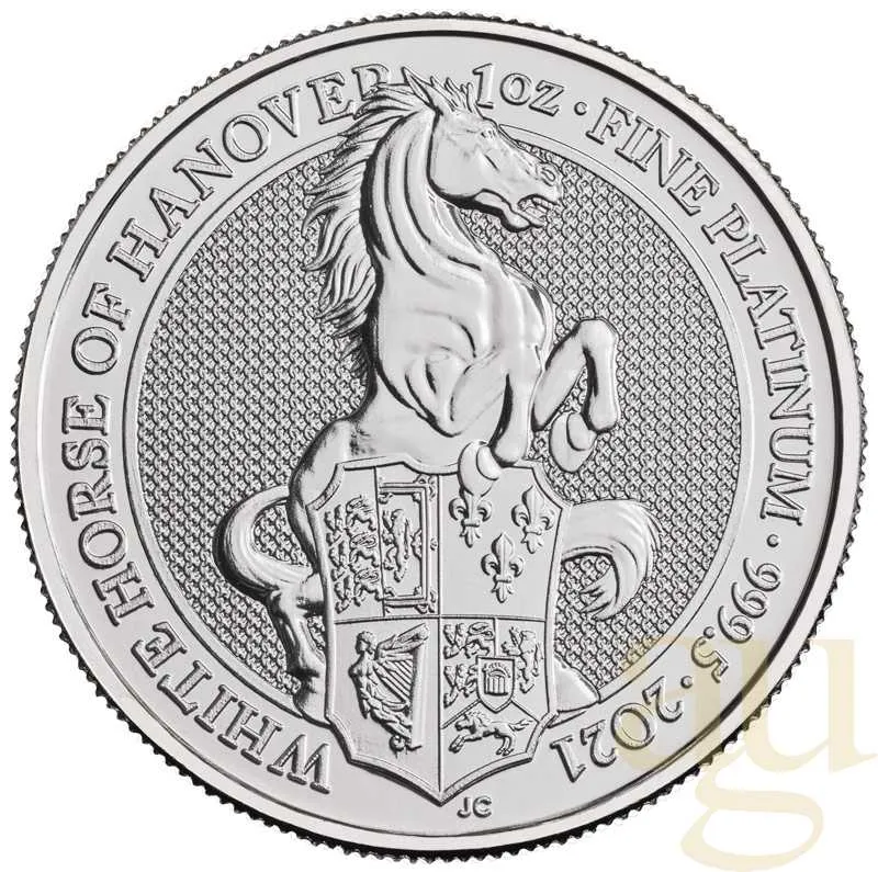 1 Unze Platinmünze Queens Beasts White Horse 2021