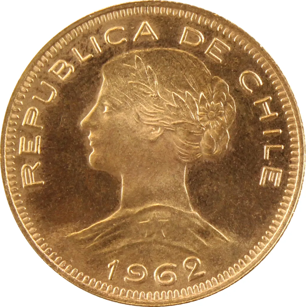 100 Pesos Goldmünze Chile Liberty