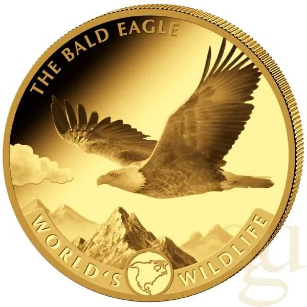 1 Unze Goldmünze Kongo World´s Wildlife - Weißkopfseeadler 2021