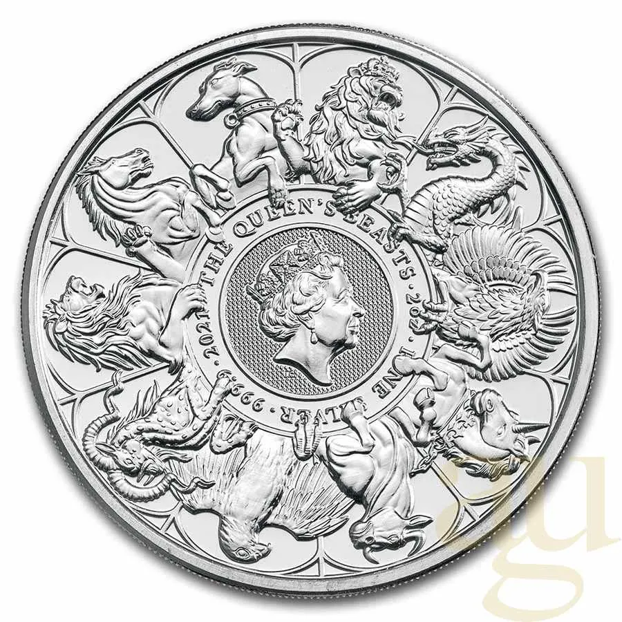 2 Unzen Silbermünze Queens Beasts Completer Coin 2021