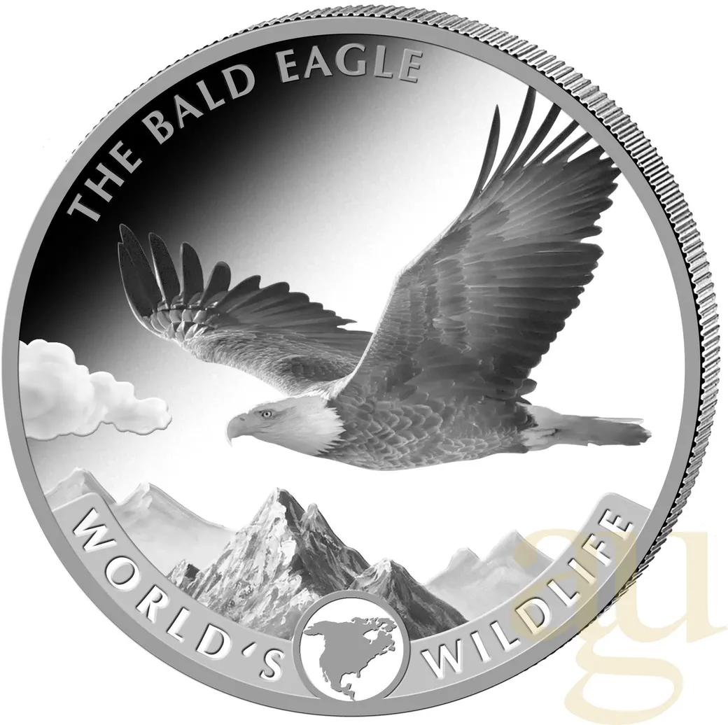 1 Unze Silbermünze Kongo World´s Wildlife - Weißkopfseeadler 2021