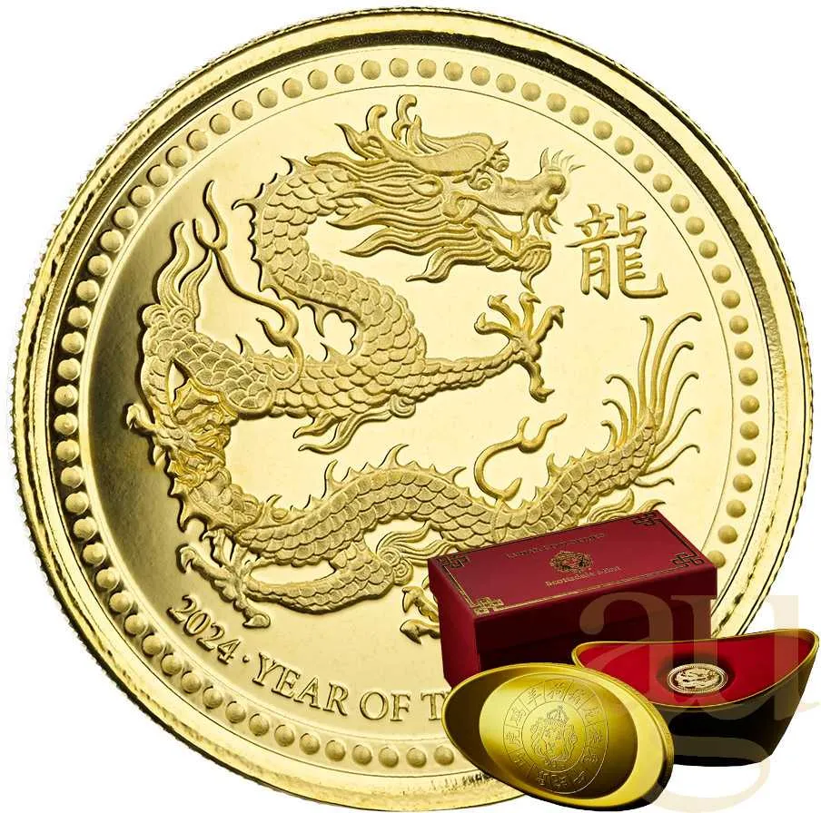 1 Unze Goldmünze Samoa Drache 2024 - polierte Platte