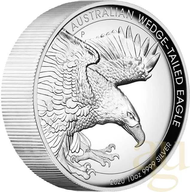 10 Unzen Silbermünze Australien Wedge Tailed Eagle 2020 High Relief - polierte Platte